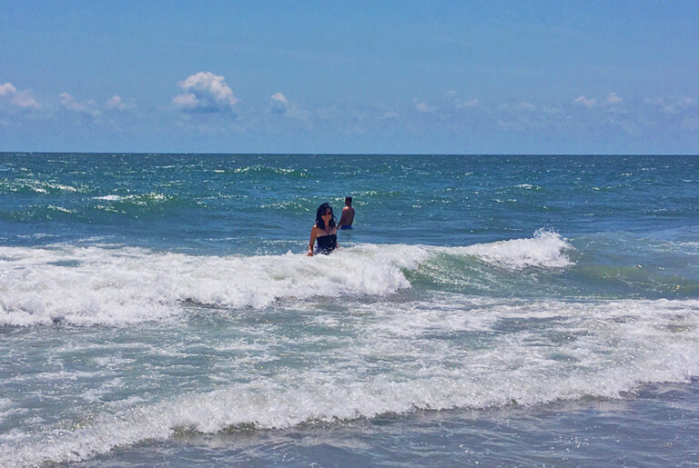 woman in the Atlantic Ocean