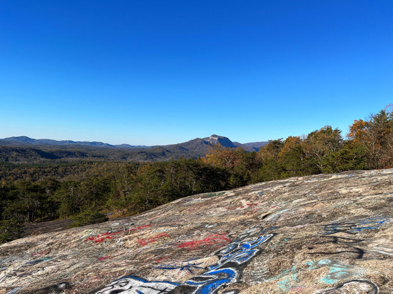 the graffitied granite of Bald Rock