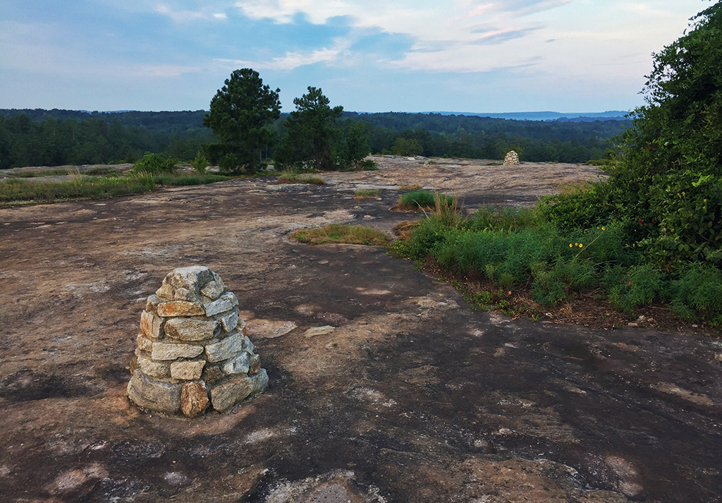 a cairn on Arabia Mountain