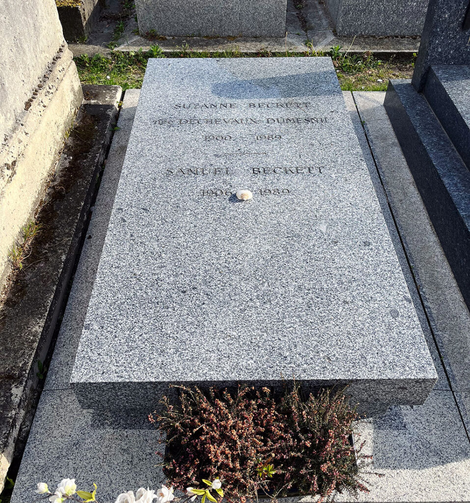 Samuel Beckett's grey marble tomb