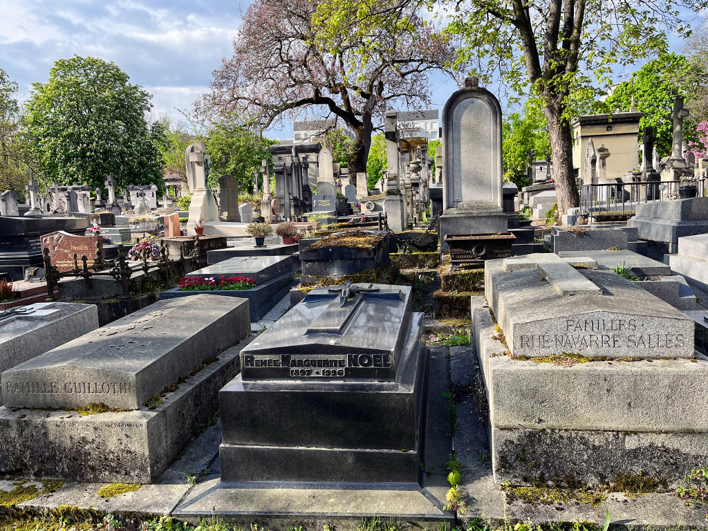 tombs and headstones in Montparnasse Cemetery